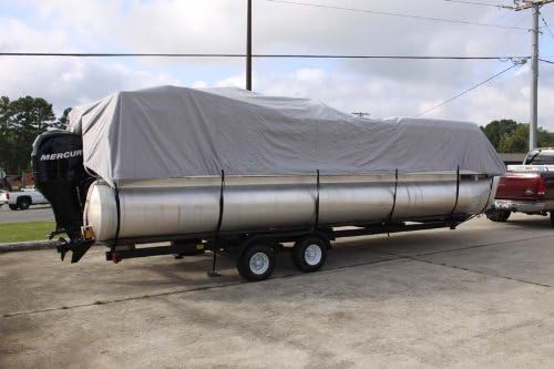 Vortex Grey/Gray* 16' Ultra 3 Pontoon Boat Cover, HAS Elastic and Straps FITS 14'1" FT to 16 FT Long Deck Area, UP to 102" Beam