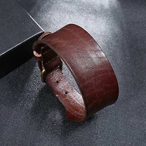 Manchettes en cuir marron rétro GXNRHG MOCHAMIK pour hommes