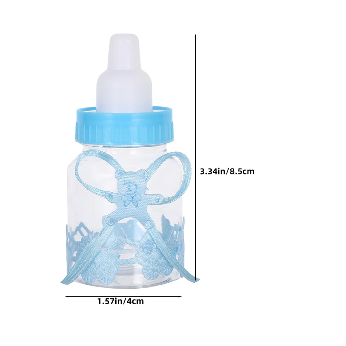 Artibetter 24pcs Bottle Candy Jars with Ribbon, Shower Favor Boxes for Birthday Party, Feeding Bottle Candy Containers in Pink and Blue for Newborn
