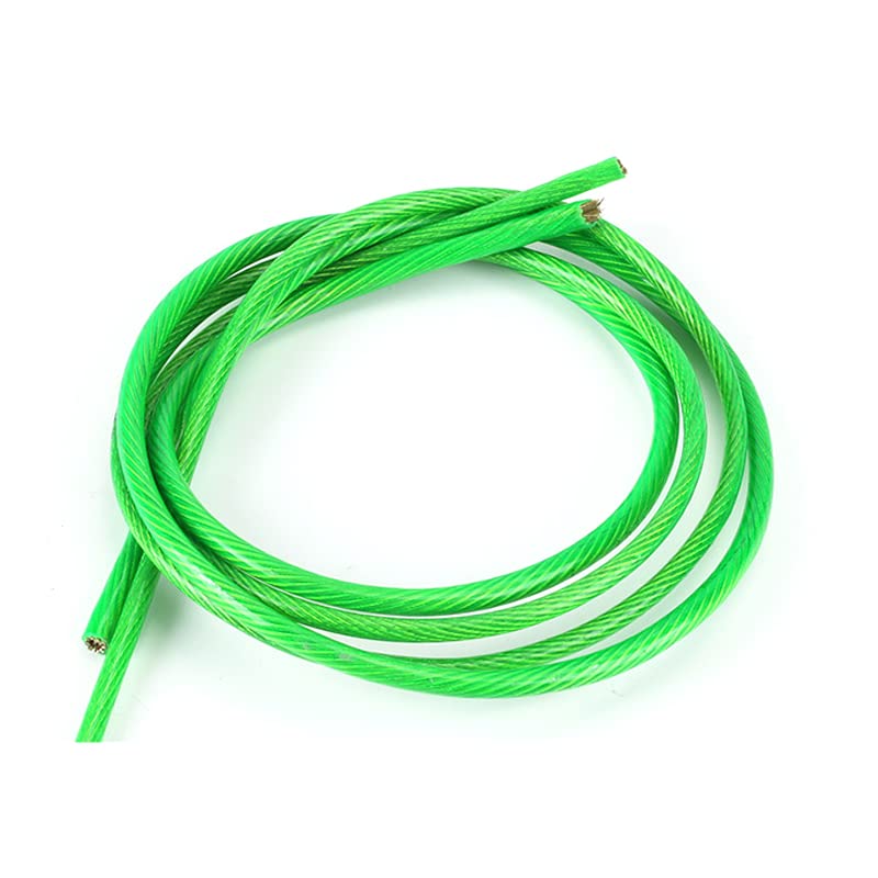 Cable Acero 100 metros de alambre acero verde CLORURO DE POLIVINILO Cable cuerda cordón flexible recubierto for tendedero en invernadero(Diameter 2mm wire)