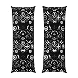 WURTON Supernatural Symbols Black Print Pillowcase for Hair 20 x 54,Total Body Pillow Protector,Long Full Body Pillow Covers