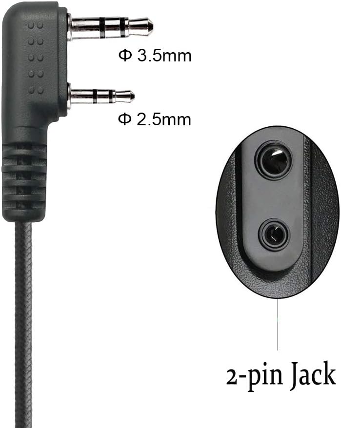Durable Walkie Talkie Earpiece with Mic for BF-888S UV-5R Arcshell AR-5 Retevis H-777 Ansoko A-8S Greaval GV-8S Two-Way Radio (10 Pack)