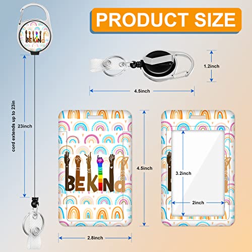 Plifal Badge Holder With Retractable Reel, Funny Bekind Rainbow Id Name Tag Work Badge Clip Heavy Duty Vertical Card Protector Cover Case For Work Office Nurse Medical Student Teacher Women Men #TOP4