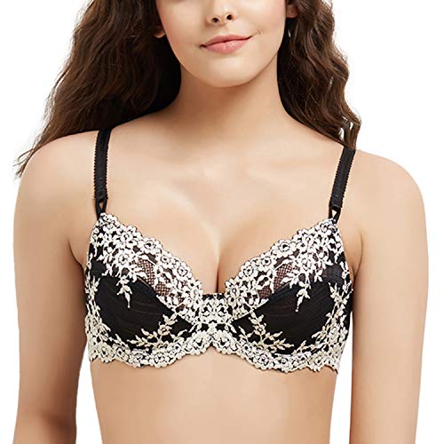 Wacoal womens Embrace Lace Underwire Full Coverage Bra, Black, 36DD US