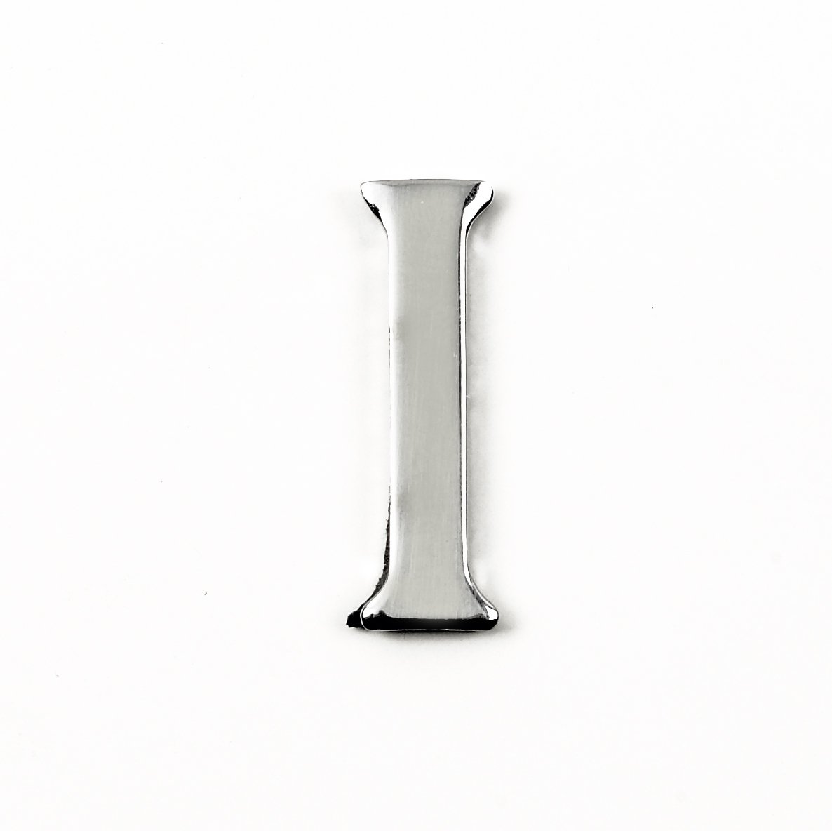 Black Country Metal Works 1.5-2 Inch Self Adhesive Solid Brass Numbers & Letters Chrome Finish (I)