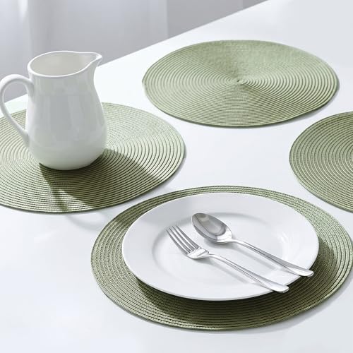 Sets de table tressés nettoyables contre les taches et la chaleur de la vaisselle