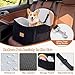 Dog Car Seat for Medium/Small Dogs, Dog Booster Car Seat, Pet Booster Seats Up to 40lbs with Waterproof Layer, 3 Storage Pockets and Safety Belt (Black/Grey)