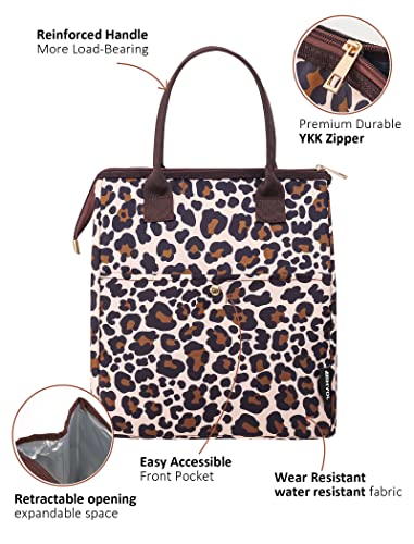 Joyhill Insulated Lunch Bag For Women, Thermal Lunch Tote Bag, Leakproof Lunch Box Bag Lunch Handbag With Front Pocket, Water Resisted Lunch Bag For Work Picnic #TOP2