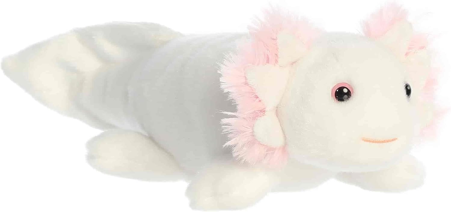 Aurora® Adorable Mini Flopsie™ Clara White Axolotl™ Stuffed Animal - Mini Companions Ready for Playful Adventures - for Kids All Ages, Toddlers, Adults, and Families - 10 Inches