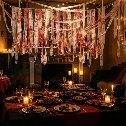 1 rollo de cinta de vendaje con gasas sangrientas de Halloween de 5.5 yardas miniatura 2