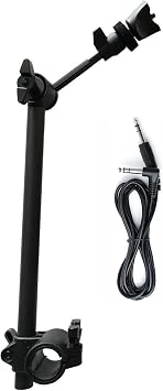Alesis Nitro Max/Nitro Mesh 13 Inch Cymbal Arm, Clamp and Silverline Audio 10ft Connection Cable Bundle