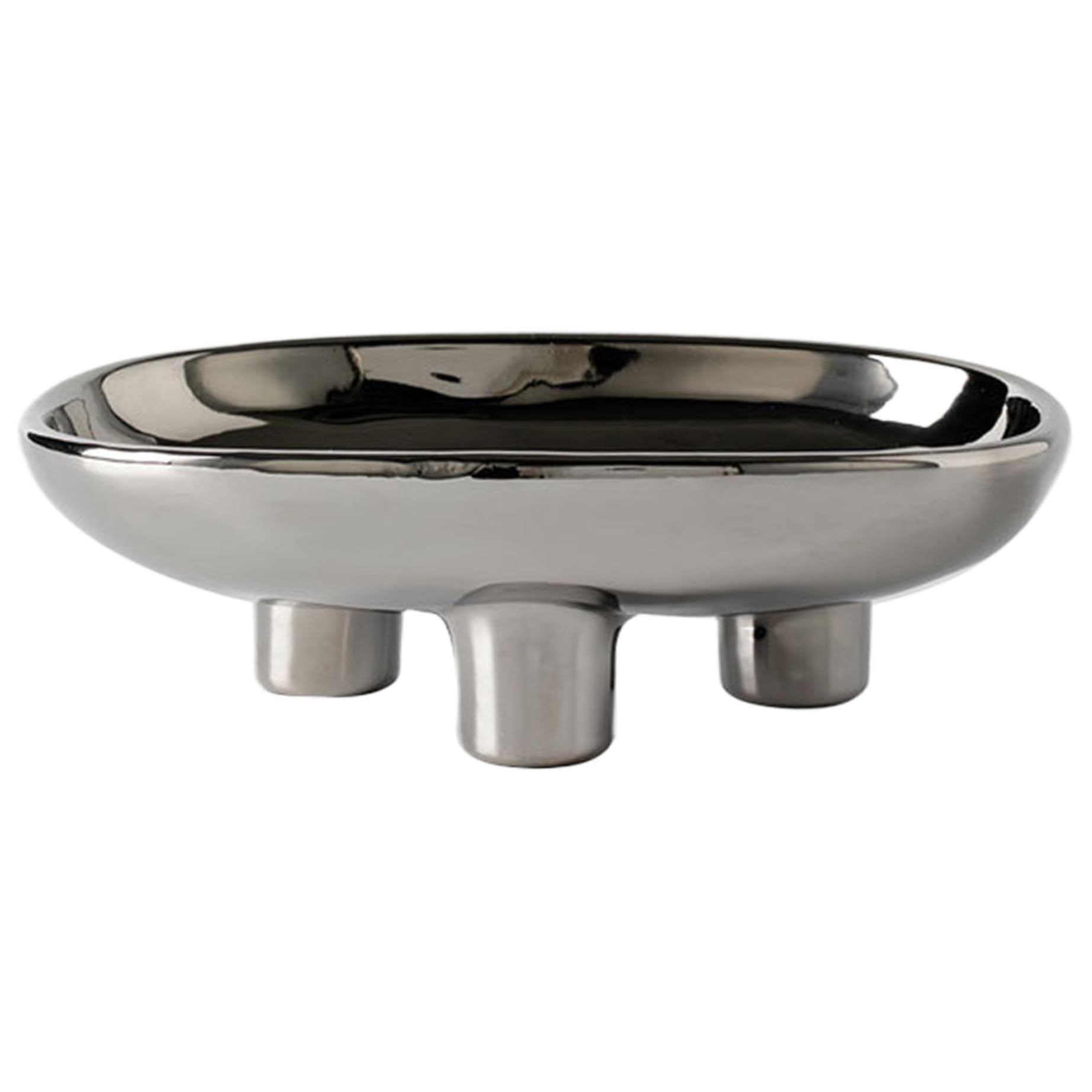 Hintyne Fruit Bowls for the Kitchen Fruit Bowl for Kitchen 3-Legs Ceramic Snack Bowls 10'' Oval Footed Bowl Large Pedestal Decorative Serving Tray for Breads, Style 2