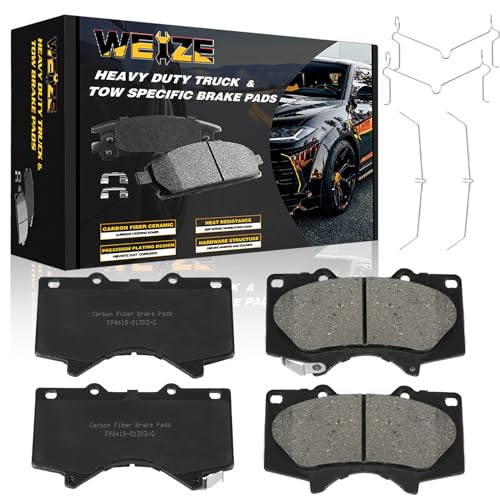 WEIZE Front Carbon Fiber Ceramic Brake Pads with Hardware