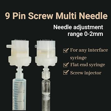 Crystal Multi Needle 9Pin Mesotherapy Injector Beauty Facial Skin Care 32G 1.5mm,20pcs
