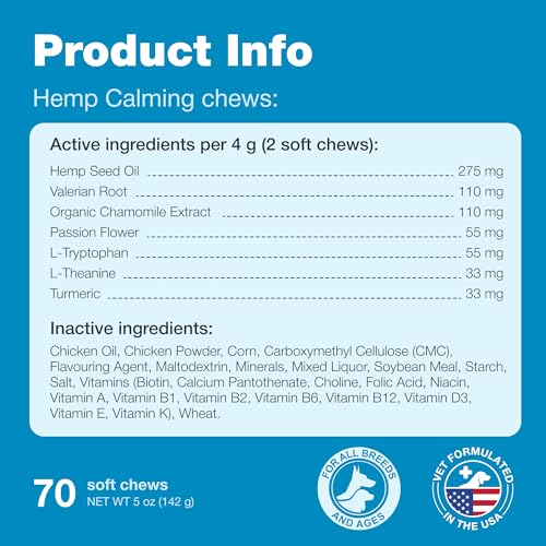 Image of Calming Hemp Treats for Thunderstorms, Fireworks, Separation, & Travelling - Travel Pack of Calming Soft Chews - Dog Anxiety Support
