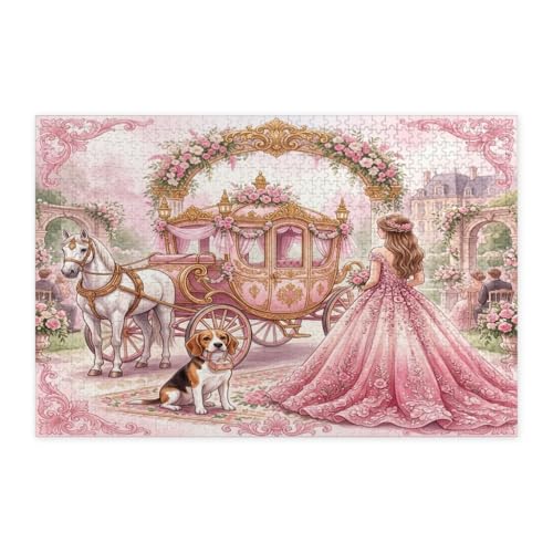 Rompecabezas de perro Beagle de 1000 piezas para relajarse en pareja con arte de boda impreso