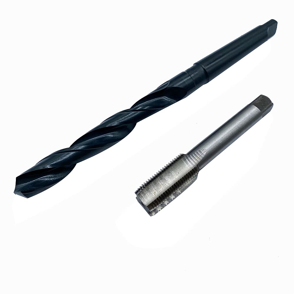 HSS Thread Tap Thread Round Die Grinding Taper Shank Twist Drill bits Combo Set (3/4-16 tap + 17.5mm Drill)