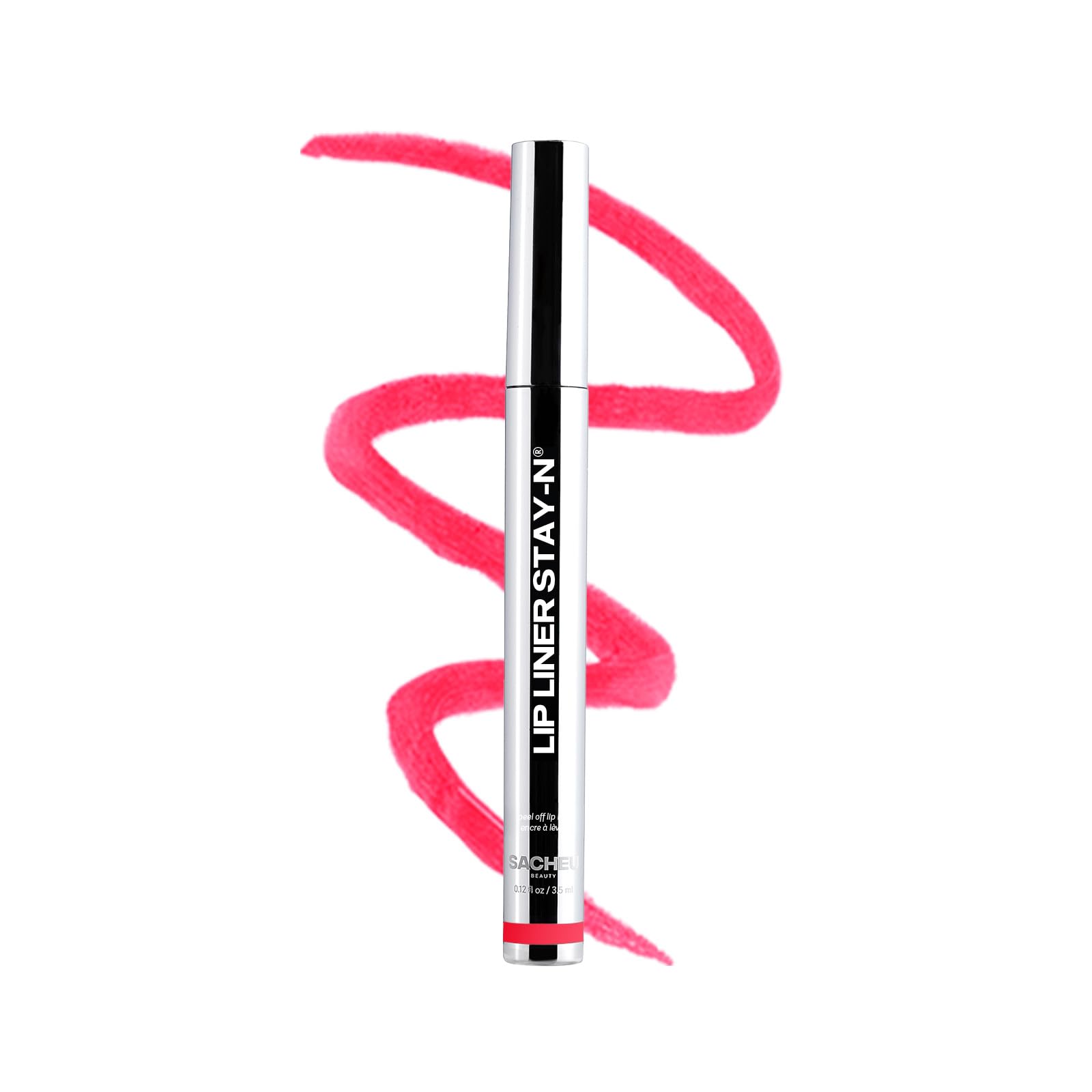 Sacheu Lip Liner STAY-N Peel Off Lip Stain — Langanhaltender Matter Abzieh-Lippen-Tattoo-Stift, Wischfest, Angereichert mit Hyaluronsäure & Vitamin E — Vegan & Tierversuchsfrei (leftonRED)