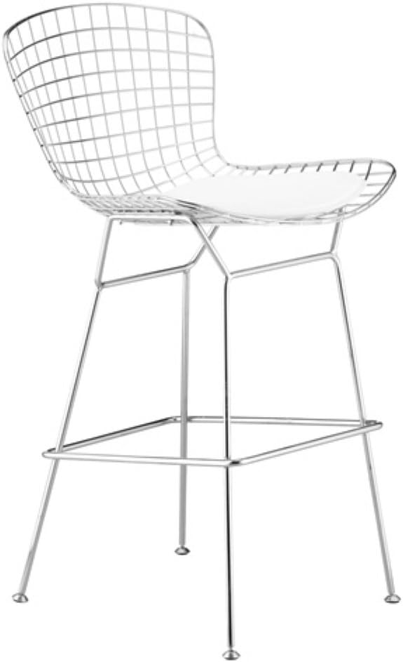 Bertoia Wire Bar Stool Chair (3, White)