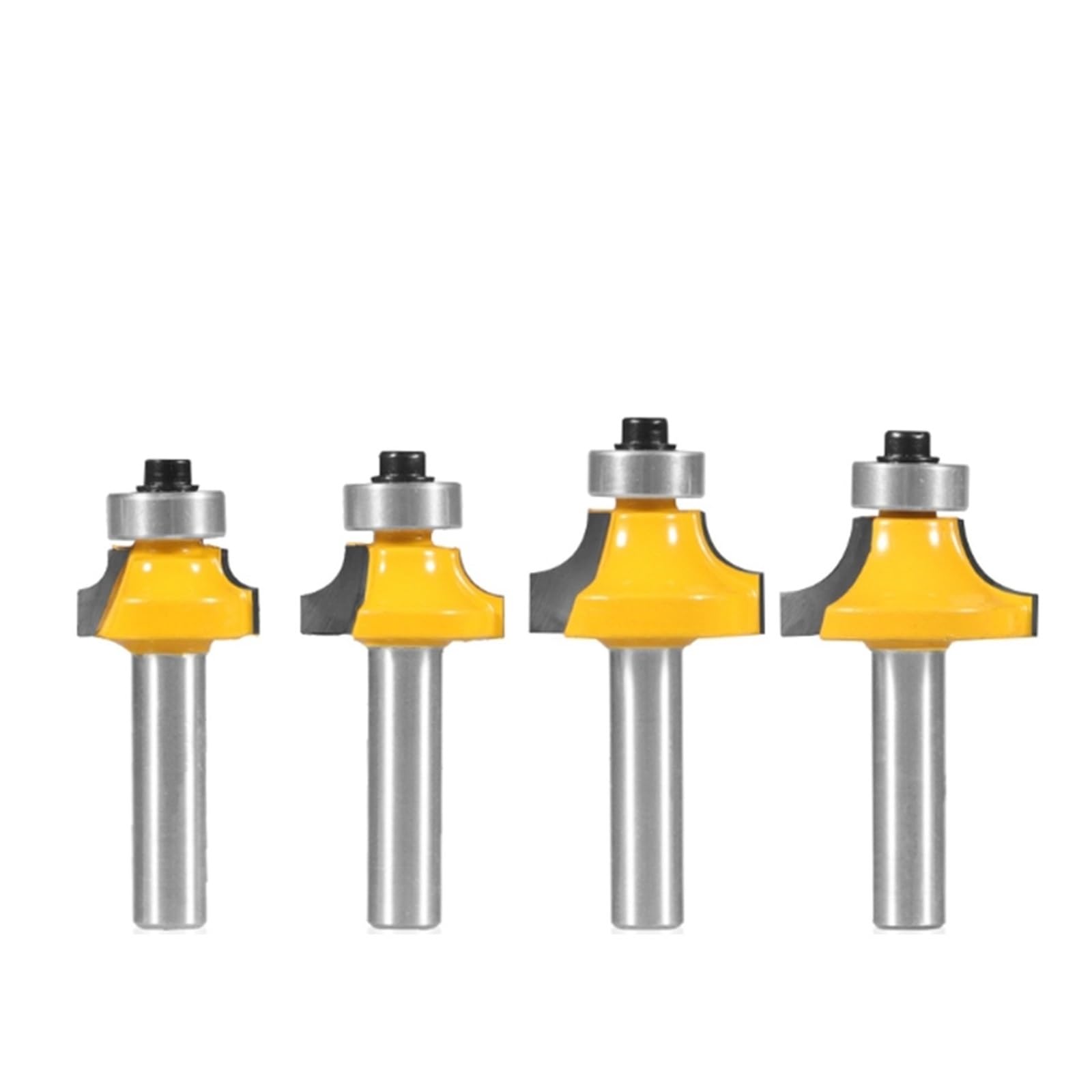 4pcs 6MM 6.35MM 8MM12MM 12.7MM Shank Corner Round Over Router Bit Woodworking Milling Cutter for Wood Face Mill(4pcs 12.7mm Shank)