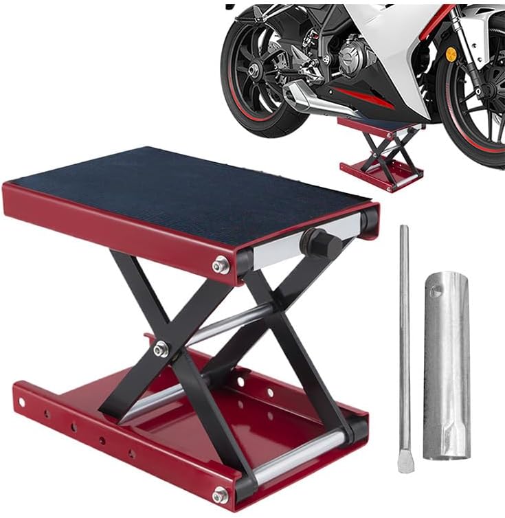 Bike Lift Jack, Motorcycle Scissor Lift Jack Stand - Heavy Duty Quick Lifting Table Accessories for Scooter Riding Garage Maintenance Workshop