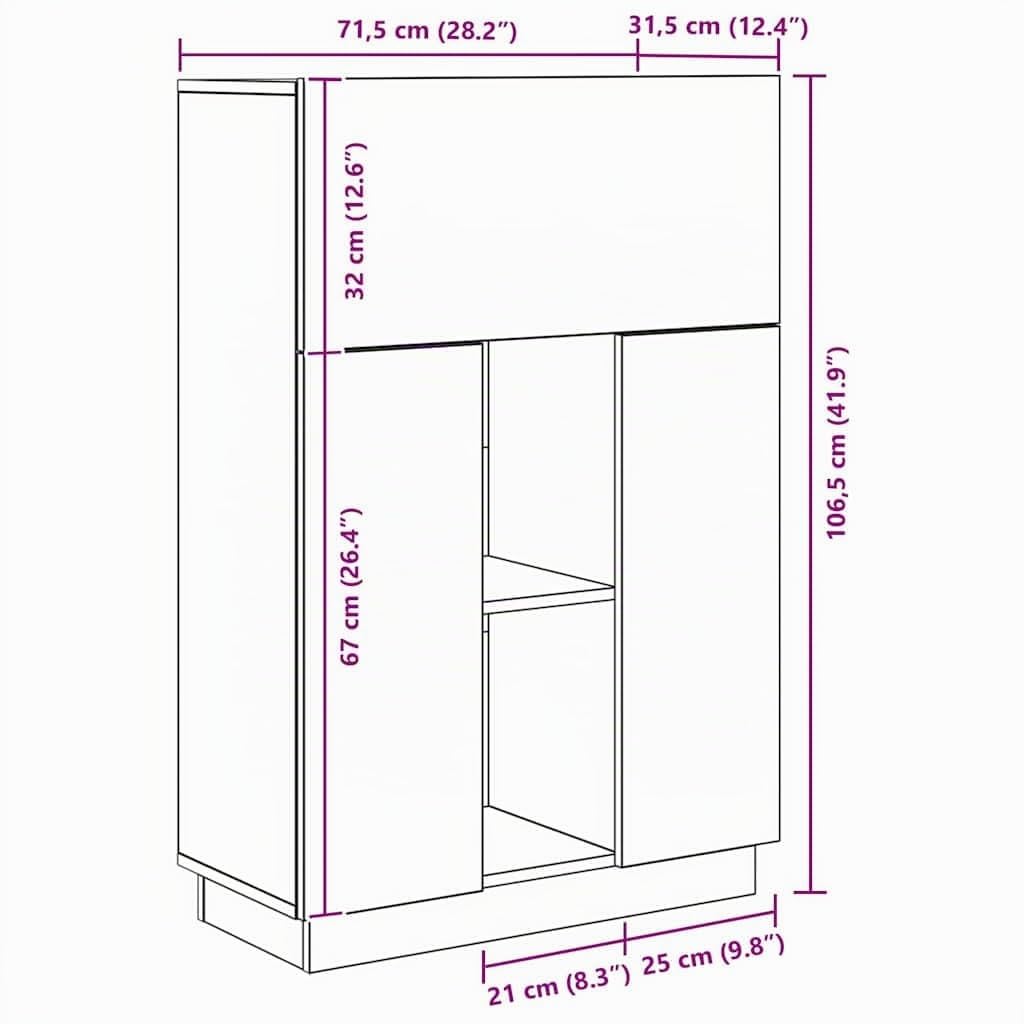 vidaXL Scrivania con Porta Rovere Artigianale 71,5 x 31,5 x 106,5 cm, Scrivania per Ufficio Moderno, Design Compatto, Tavolo Resistente, mensole per Il Riposo, Stile Minimalista
