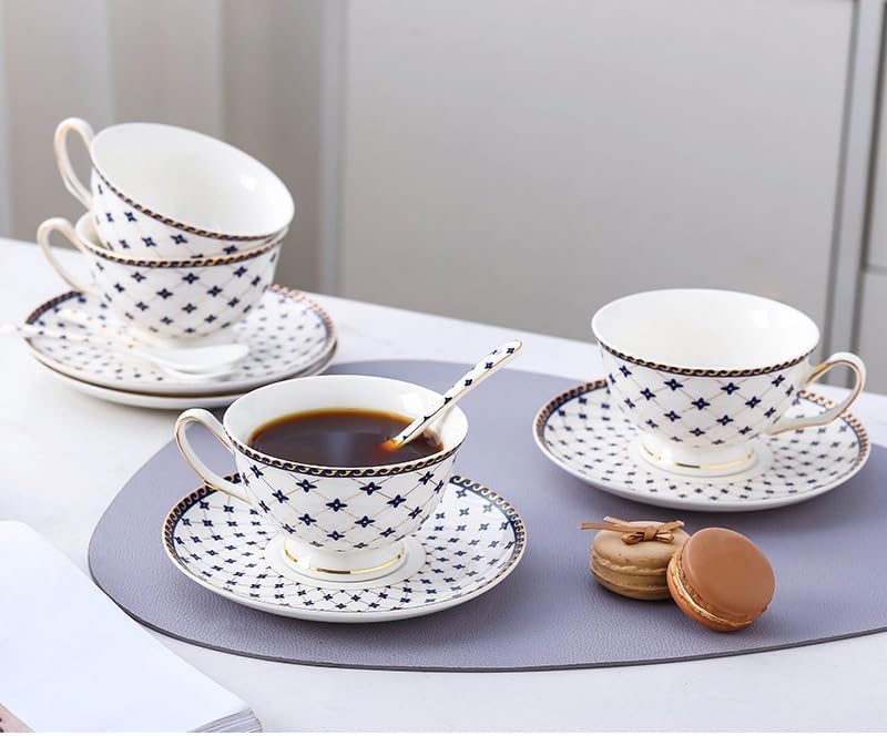 Image of White Cup with Saucer Set of 12 Pcs | Tea /Coffee Cups 180 ml | Microwave & Dishwasher Safe | Bone-Ash Free | Crockery Set Ideal for Daily Use & Gifting, White Gift Set