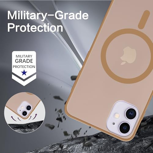 Image of amazon basics Luxury Paper Thin Case Cover for iPhone 11 | Matte Finish | Compatible with magsafe | (Gold, iPhone 11)