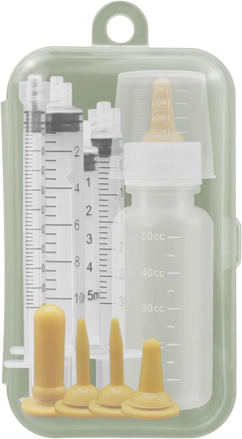 Pet Bottle and Replacement Mini Pacifier with Syringe for A Variety of Time Slots Kitten and Puppy, Puppy Feeder,Puppy Bottles for Nursing Puppy Milk，Puppy Nursing Bottles (Yellow)