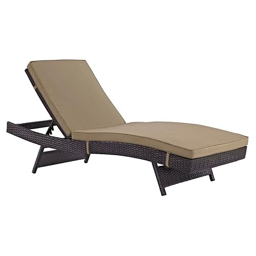 Modway Convene Wicker Rattan Outdoor Patio Chaise Lounge Chairs in