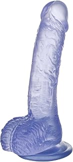 Clear Purple Realistic Dildo, 7.3 Inch Feels Like Skin Body-Safe Material, with Strong Suction Cup for Hands-Free Play, Adult Sex Toys Suitable for Women Men Gay & Couple
