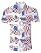 Fanient Men 250th Anniversary American Flag Shirts Fourth of July Button Down Shirt Patriotic Short Sleeve 4th of July Summer Beach Aloha Shirts M