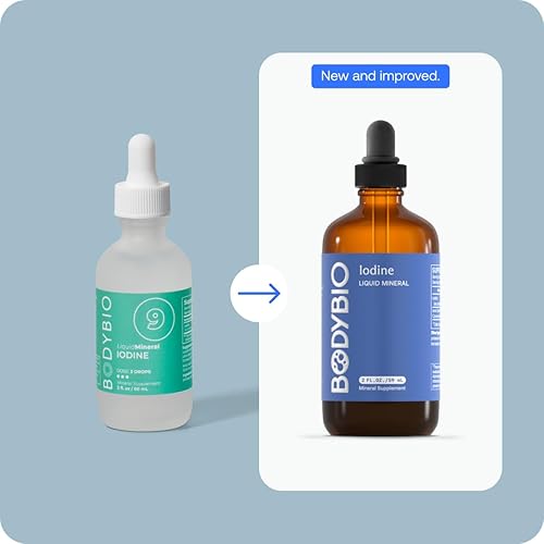 Miniatura 5 de BodyBio - Yodo líquido para la salud de la tiroides - Suplemento de yodo concentrado puro y de alta absorción, 2 oz