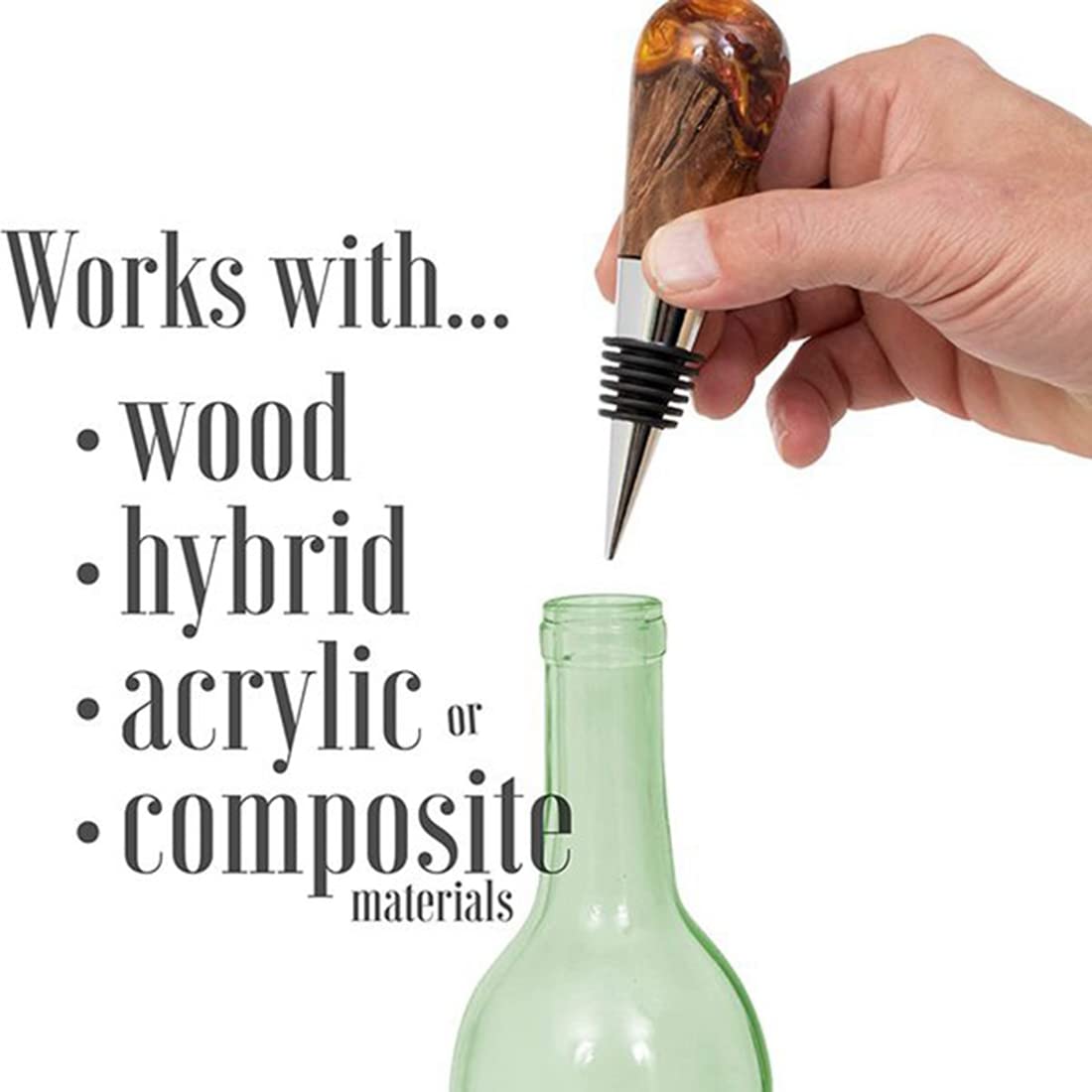 Kit Tappi Vino Vuoto In Metallo - 8 Pezzi Riutilizzabili, Con Inserti Per Sughero, Per Home Bar E Fai Da Te