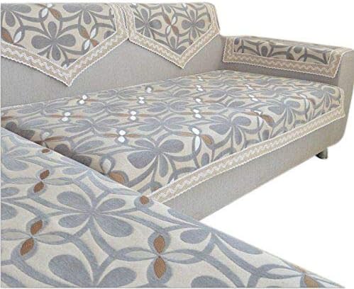 OctoRose Chenille Lace Sectional Sofa Throw Covers Furniture Protector Sold by Piece Rather Than Set (Grey, 35x70)