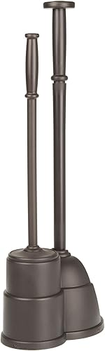 Miniatura 7 de mDesign Hyde Collection - Juego de émbolo y cepillo para inodoro - Juego de émbolo y escobilla de inodoro oculto y moderno con organizador - Combo