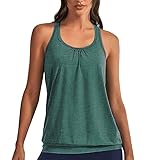 Beyove Women's Sleeveless Workout Shirts Exercise Running Tank Tops Classic Knitting Tops Teen Gym T