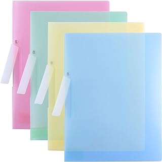Clear Plastic Folders with Swing Clip, File Folders for Documents, Report Covers Presentation Folders Resume Folder, Letter Size 12.2×9.1in (4 Colors)