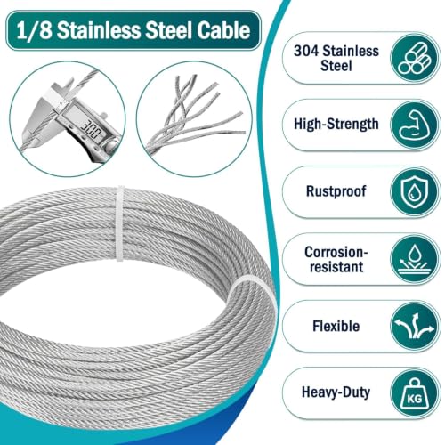 Cable de avión de 7x7 en acero inoxidable con pinza de crimpar para proyectos náuticos 4