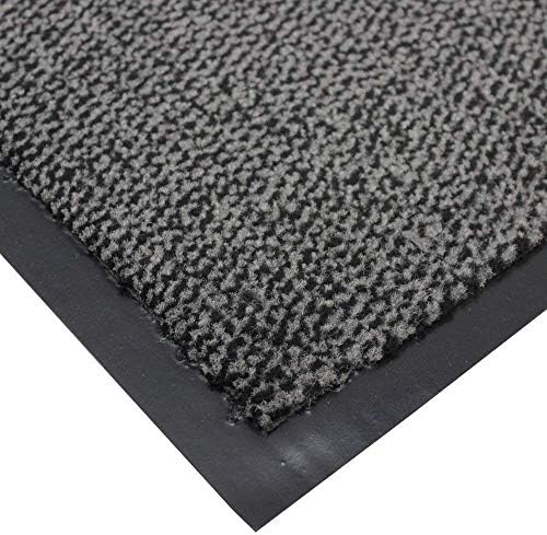 Heavy Duty Barrier Mat Indoor and Outdoor Kitchen Hallway Door Mat Rug Machine Washable Back Door Entrance Non Slip Traps Dirt PVC Rubber Barrier Mat (Grey, 90 x 150 cm)