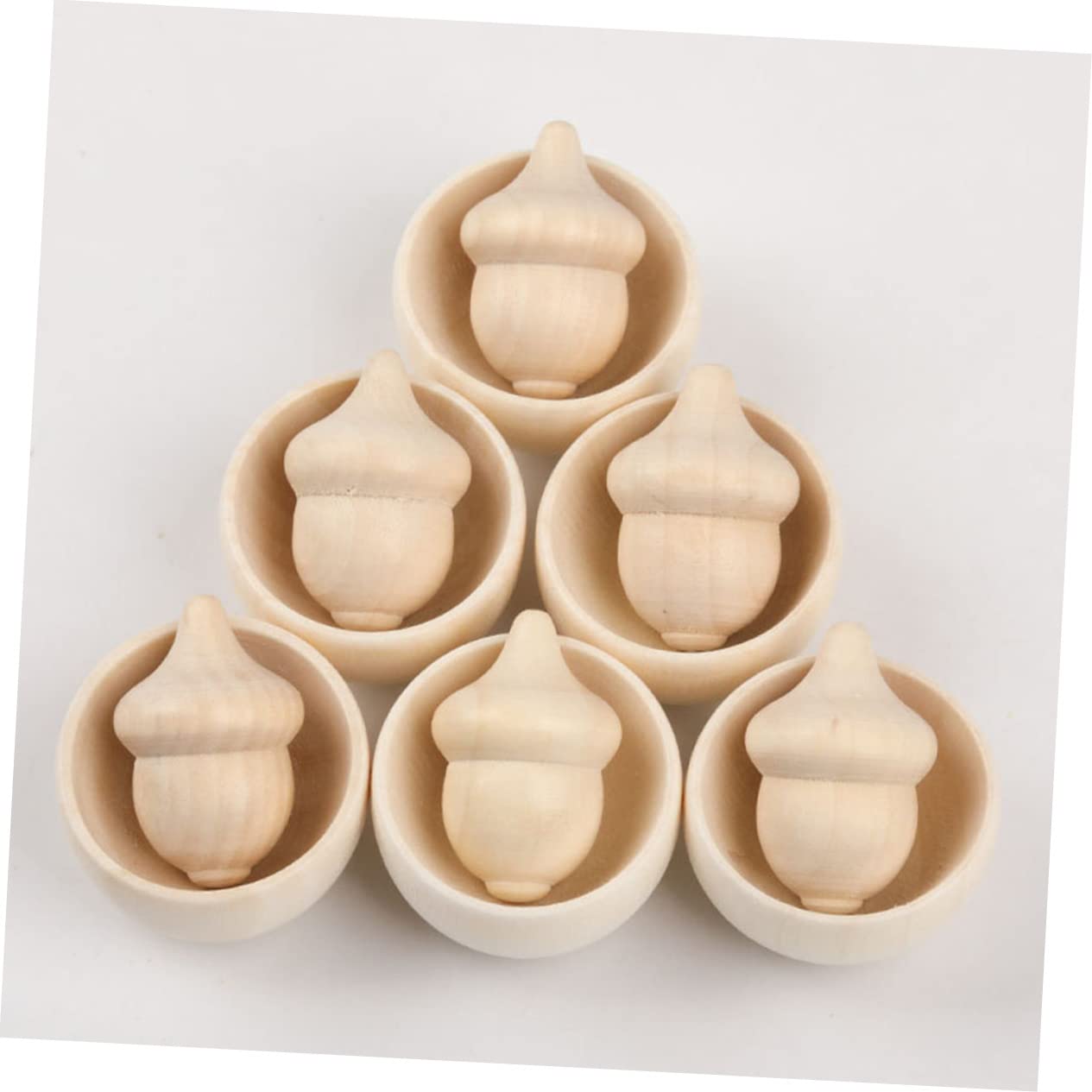 DOITOOL 50 Sätze Unlackierte Holzbowl und Diy Sets Bastelset zum Bemalen Malspielzeug Fördert Fantasie und Eltern Junge Mädchen Aktivitäten Robuste Holzfiguren für Innen und Außen