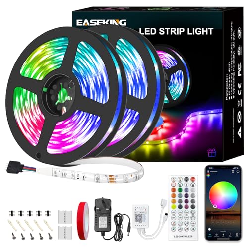 Led Strip Light - App And IR Remote Control, Led Lights For Bedroom Cuttable And Linkable 10M 300 LEDs, Led Strips For Room Decor RGB Led Strip, led light strips bedroom accessories, (10M/32feet)