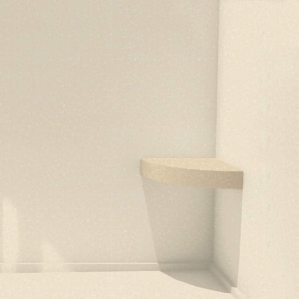 Transolid CSS1414-86 14" x 14" Solid Surface Wall-Mount Corner Shower Seat, Sea Shore