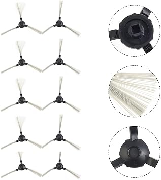 10 Pack Side Brushes Compatible with for MEDION MD 16192, MD 18500, MD 18501, MD 18600 Robot for Vacuum Cleaners Corner Cleaning