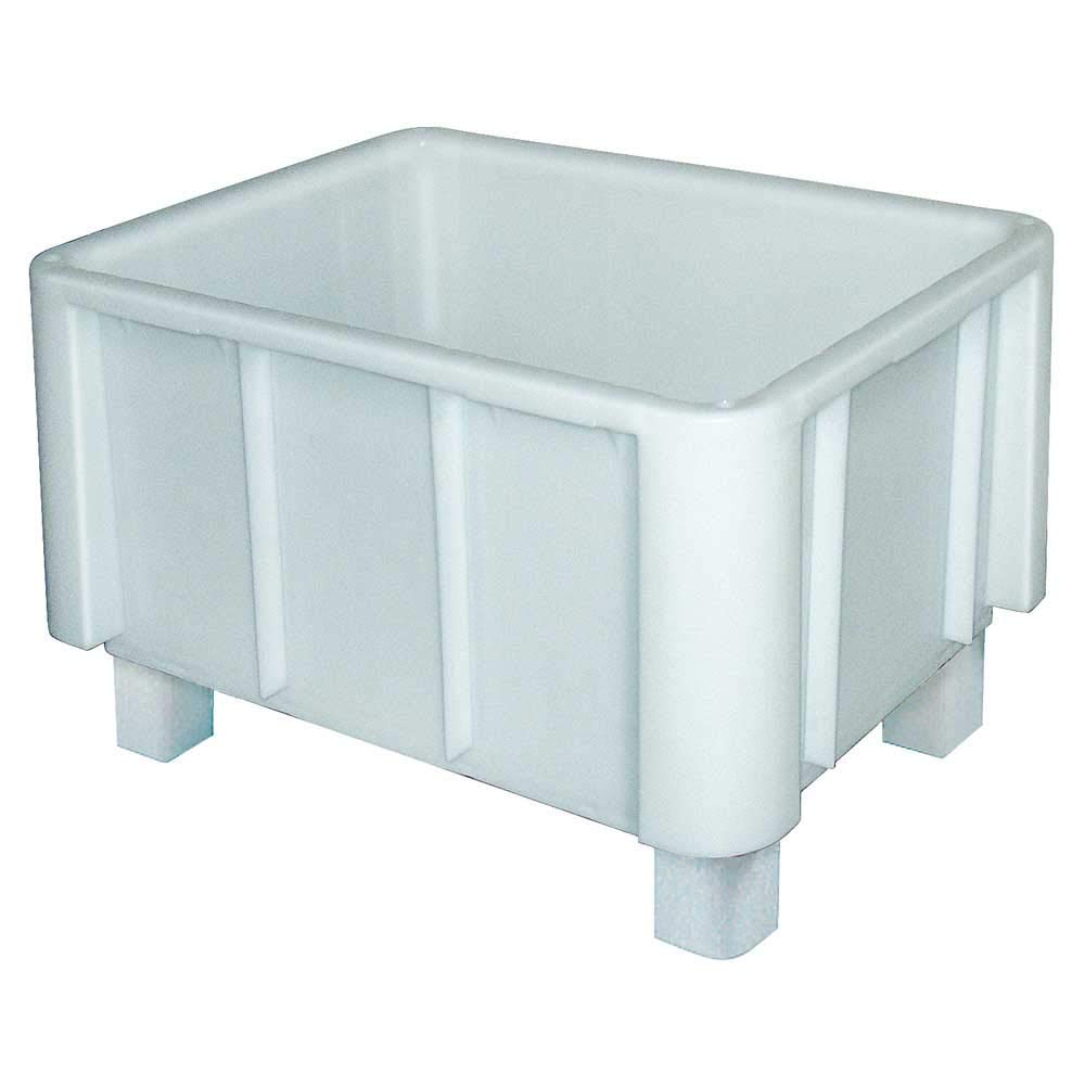 BRB Eurobehälter, stapelbar - für schwere Lasten, LxBxH 800x600x510 mm, lebensmittelecht, weiß, mit 4 Füßen