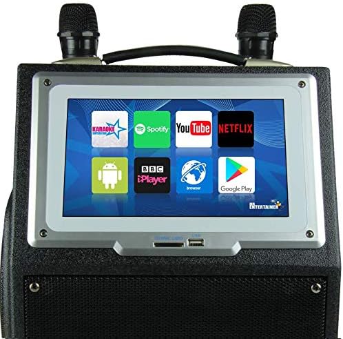 Mr Entertainer Digibox. Portable Touch Screen Karaoke Machine and Media Player (2 x Wireless Microphones)
