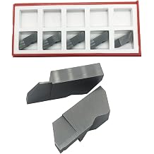 5pcs Cut Off Grooing Inserts Carbide Turning Inserts Grooving Parting Blade Double/Single Head Left/Right Cutting Replacement Inserts NG3094L/RK, NGD3094L/RK NGD3094LKSingle Head Left