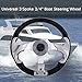 Bisavch Universal Replacement 12.4''/31.5cm Aluminum Alloy Yacht Marine Pontoon Boat Steering Wheel 3 Spoke 3/4'' Shaft & Soft PU Foam Grip