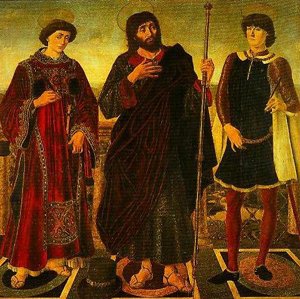 Peinture à l'huile SS Vincent James Eustace Piero Del Pollaiolo tableau 30x36
