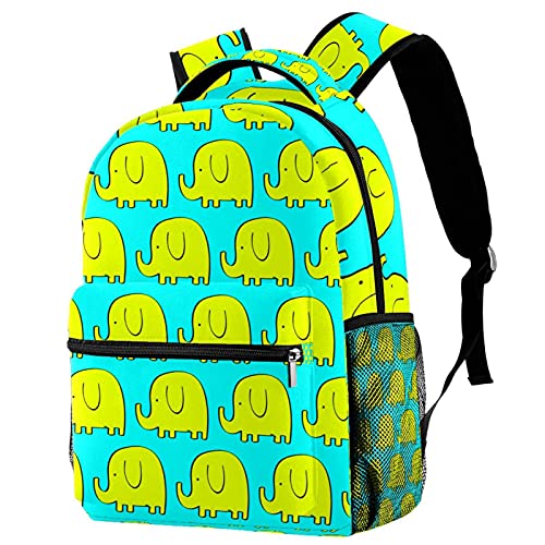 Sac à dos de voyage éléphant jaune robuste et confortable pour filles et garçons